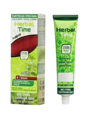 Henna Cherry Färbecreme Henna Farbton Nr.. 4 Kirsche Naturhenna Kirschcreme für Haare Herbal Time