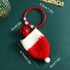1PC Christmas Keychain New Year Gifts Santa Glove Handmade Doll Ornament Hanging Bag Ornament Crochet Wreath & Hat
