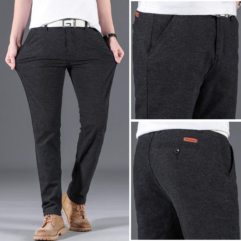 Summer New Arrival Men's Casual Trousers Slim-Fit Straight Leg Trousers Cotton-Linen Blend Skinny Fit Long Trousers Korean Style Trendy Long Trousers