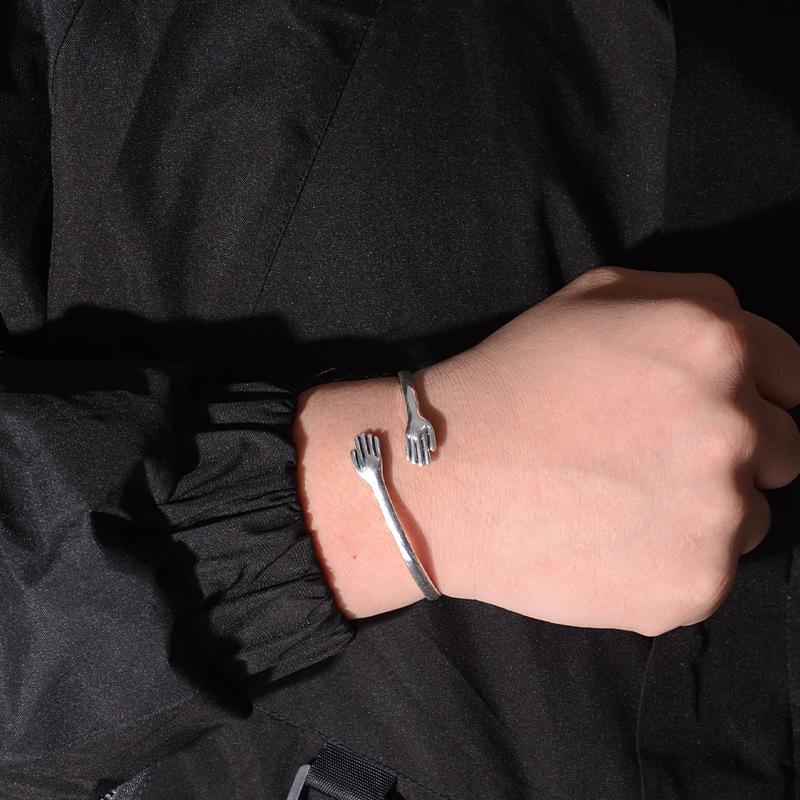 Modisches offenes Armreif: Umarmung der Liebe Partner Schmuck