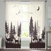 Wald Silhouette Hirsch Tier Mond Fenster Tüll Vorhänge für Wohnzimmer Schlafzimmer Hotel Luxus Dekoration Gardinen