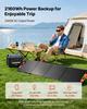 Portable Power Station, 2400W Portable Solar Generator with 200W Foldable Solar Panel, 2160Wh Expandable LiFePO4 Battery Backup with 10 Output Ports &