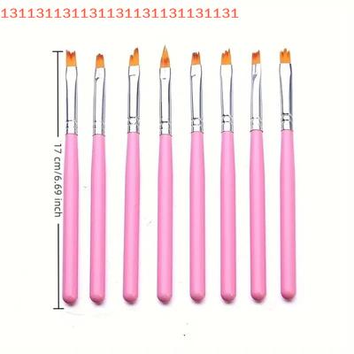 8Pcs Set Multifunctional Mix Shape Petal Painting Gel Nail Art Brush Oblique Gradient Smudge Nail Flower Drawing Sawtooth Pen