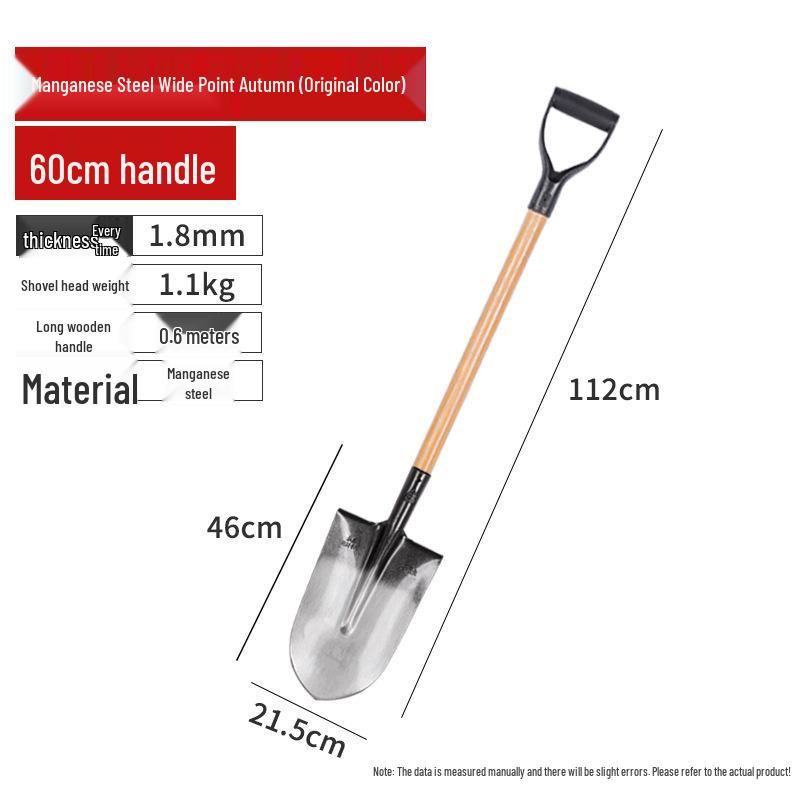 Large Manganese Steel Gardening Shovel for Digging, Planting Trees, Flowers, Vegetables – Thickened Iron for Agricultural Use