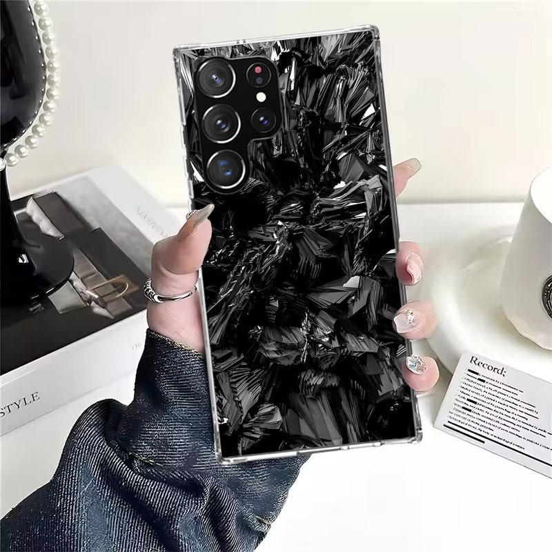Forged Carbon Pattern Soft Phone Case For Samsung Galaxy S22 S23 S24 S25 Edge S26 Ultra S20 FE S21 Plus + Fundas Coque Galaxy S2