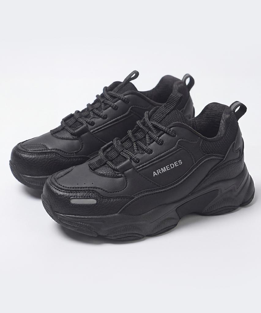 Armedes 4.5Cm Height-Increasing Non-Slip Comfortable Sneakers Ar-2012 Black (A Type)
