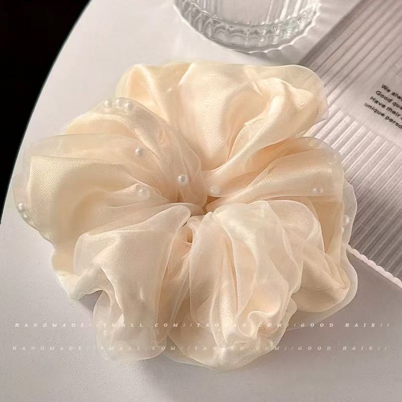 Große Perle Organza Dickdarm Haarband Einfaches Stirnband High-End Kopfblume Kopfschmuck Haarschmuck Kopfring Frauen