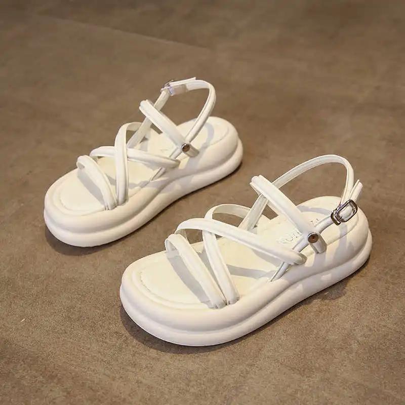 Fashion Sling Back Round Foot Green Slippers Tennis From 2 To 7 Years Shoes Woman Summer Sandals Sneakers Sport Trend Fashionable