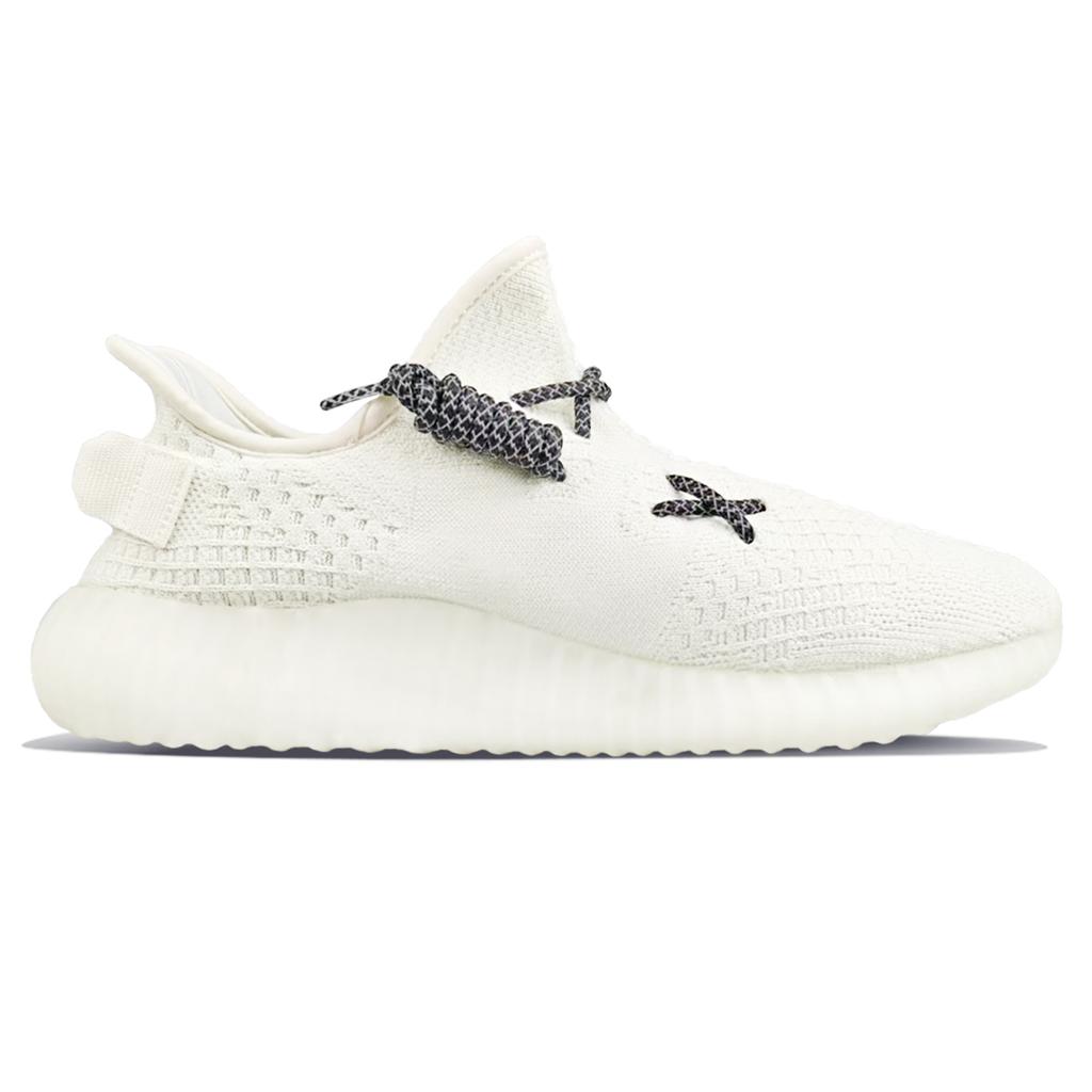 adidas Original Yeezy Boost 350 V2 Slitstarka Slitstarka Låga Casual Skor Unisex Vit Blå HQ6316(Team373-BOX)