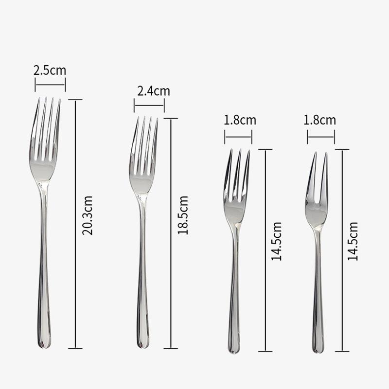 

Вилка из утолщенной нержавеющей стали 304, высокий уровень внешнего вида, ресторан, отель, семейный обед, высококлассный набор вилок серебряный