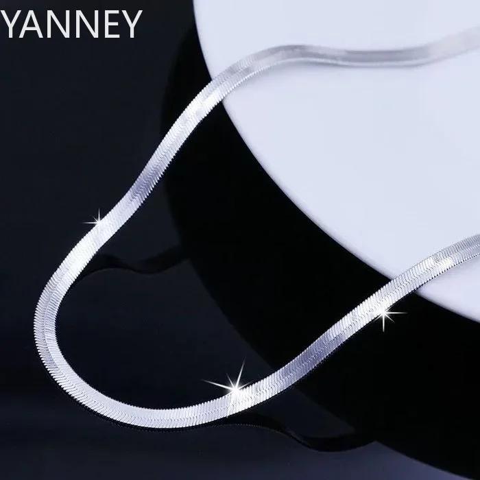 

New 925 Sterling Silver fine 4MM Blade Chain Necklace for Women MEN Luxury wedding party Jewelry Best friend Holiday gifts 60cm