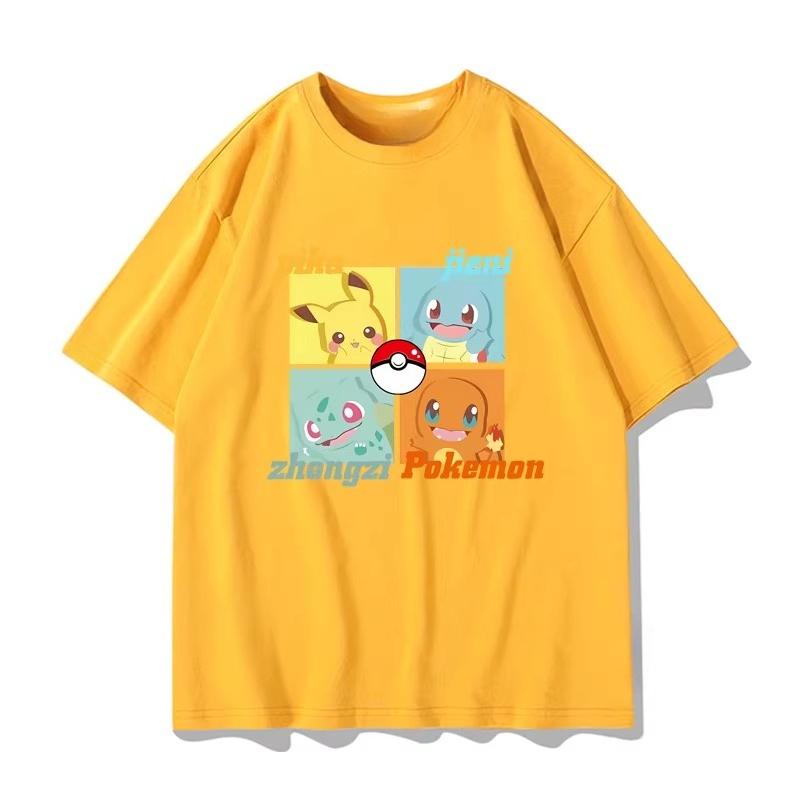 Potdemiel Summer New Pikachu Print Children's T-Shirt Suitable for Boys and Girls