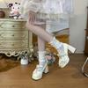 Lolita women's shoes bow shallow mouth Japanese Lolita shoes cute girl round head middle heel loli single shoes