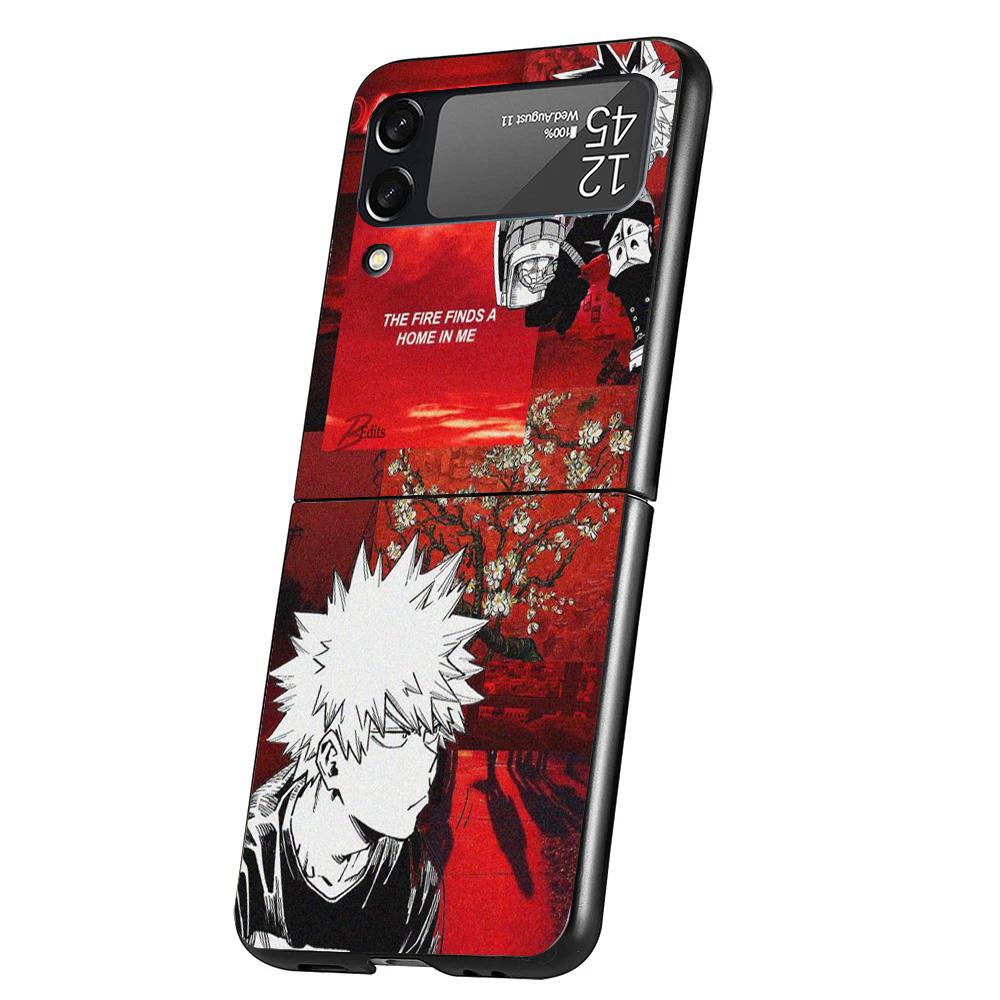 

My Hero Bakugou Katsuki Case Phone Cover for Samsung Galaxy Z Flip 7 6 5 4 3 5G ZFlip7 ZFlip6 ZFlip5 ZFlip4 ZFlip3 Black Fundas Samsung Z Flip 6