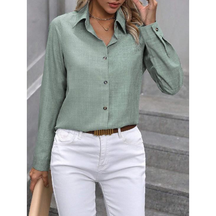 New Women'S Clothing Retro Casual Sexy Daily Fashion Temperament Commuting Business Shirt Long Sleeved Hoodie Top