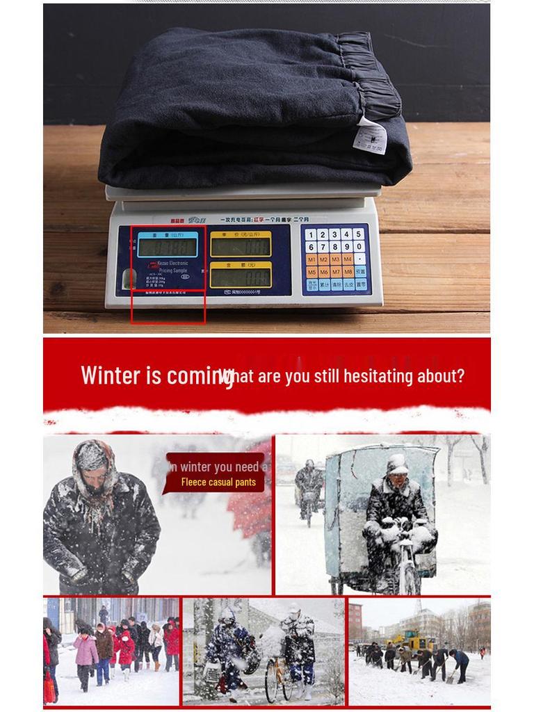 Herren Winter Fleecegefütterte Wasserdichte Arbeitshose mit Mehrfachtaschen