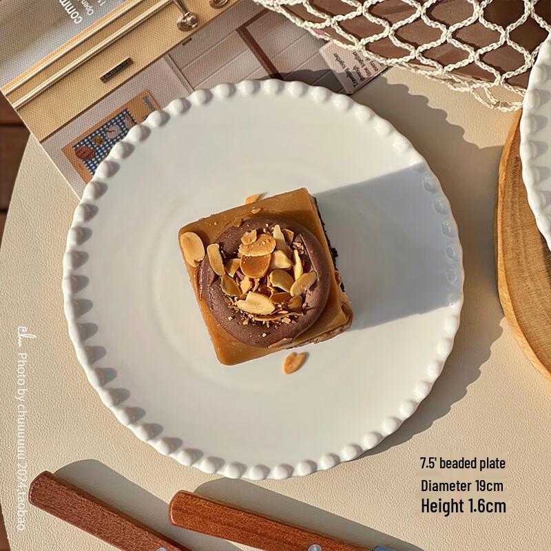 Linpan White Pearl Ceramic Dinner Plate