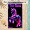 Unicorn Theme Soft Beach Towel Personalized Custom Name Text Towel Portable for Beach Pool Travel