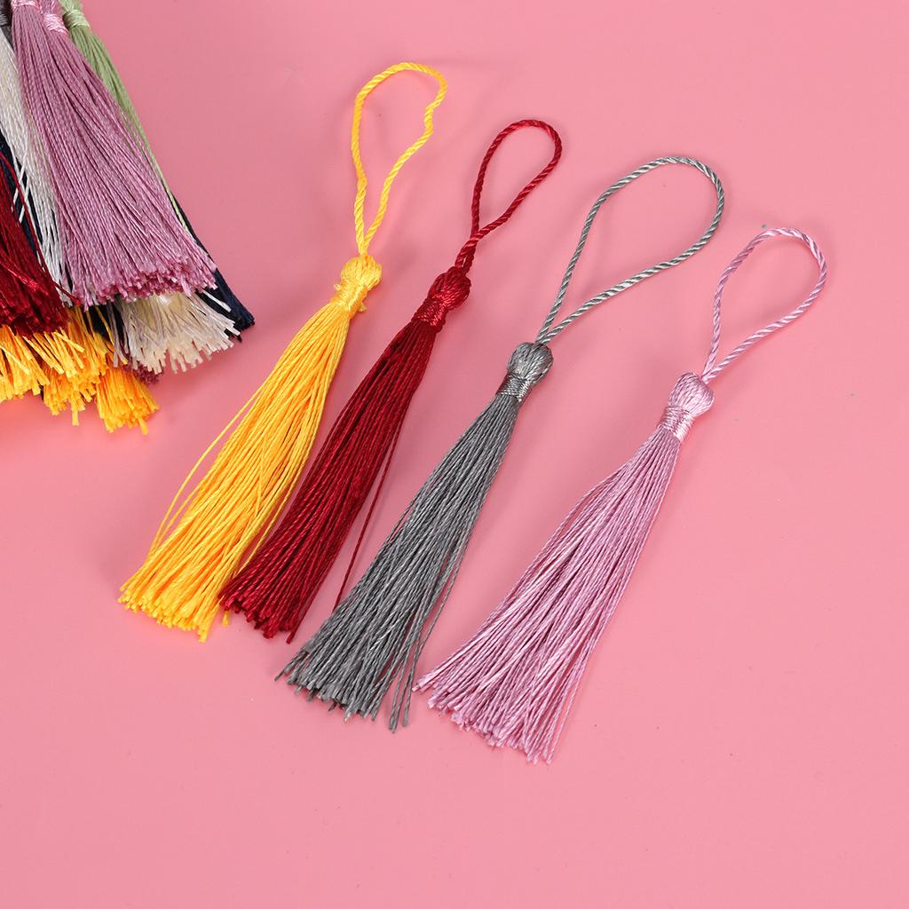 100Pcs Flow Tassels Handmade Silky Chinese Knot DIY Jewelry Keychain Earring Bookmark Gift Tag Assorted Colors