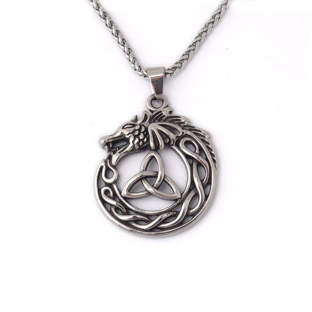 Nový prívesok z nehrdzavejúcej ocele Nordický keltský uzol Zviera Vikinský a vlčí prívesok pre mužov Amulet Šperky