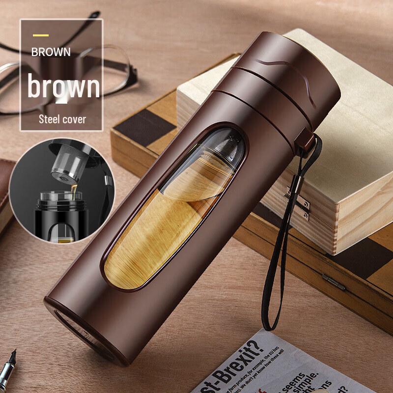 Sichun Men's Double-Layer Glass Tea Infuser Bottle