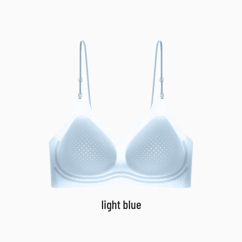 Ice Silk Halter Neck Seamless U-Shaped Thin Strap Bra - Backless & Supportive for Small Chests