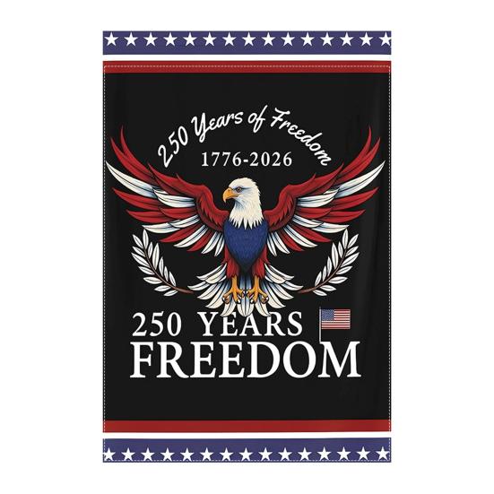 250th Anniversary America Garden Flag 250 Years of Freedom Patriotic Banner 4th of