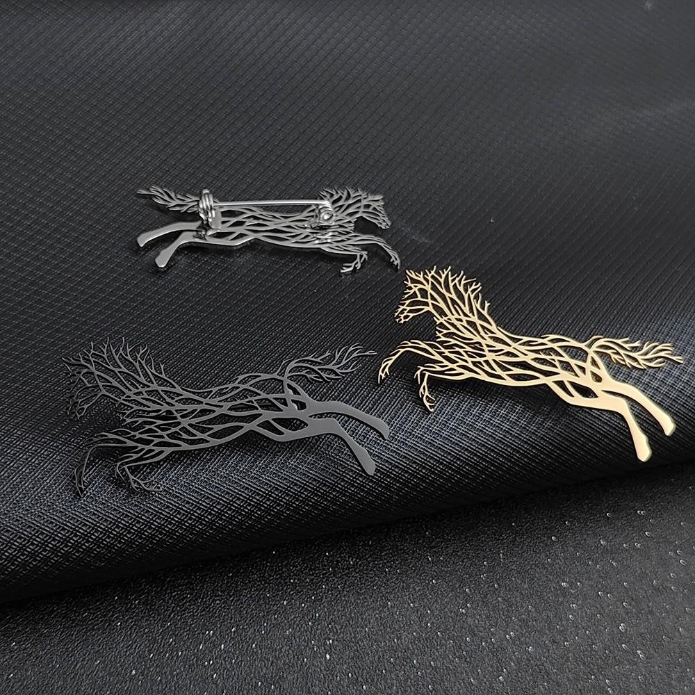 Luxury Leopard Stainless Steel Brooches Classic Metal Badge Pin  New Year Gifts