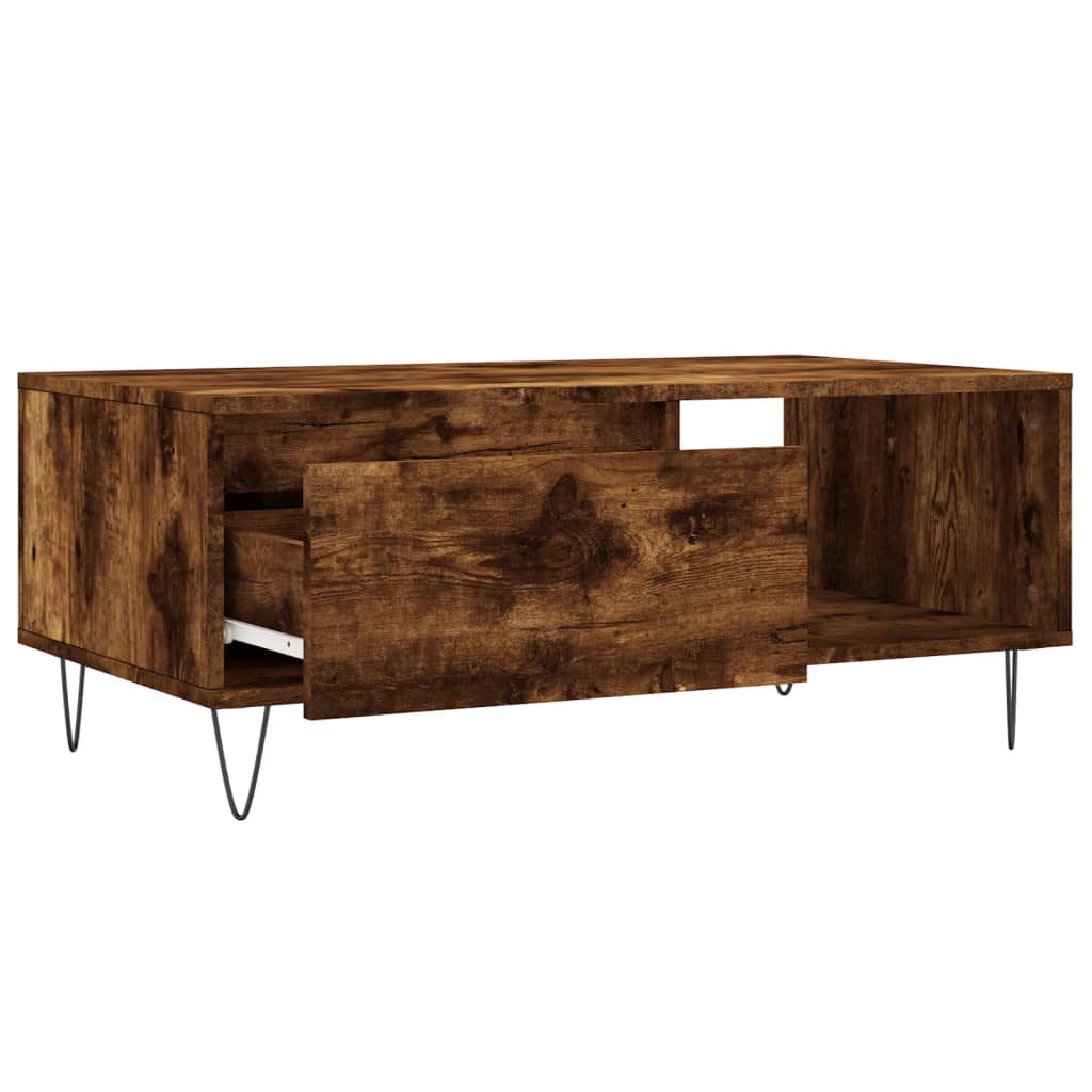 Vidaxl Coffee Table, Smoked Oak, 90X50X36.5 Cm