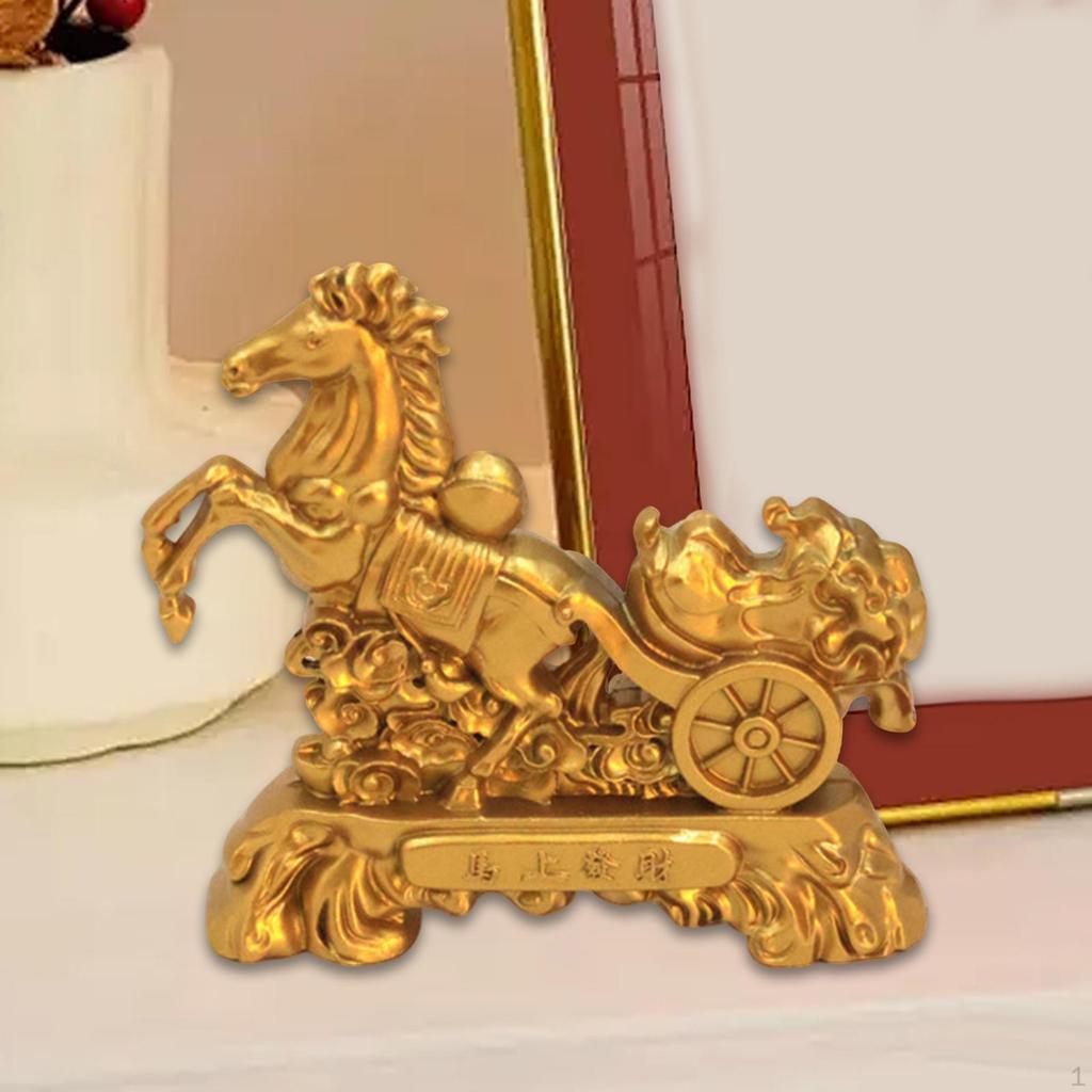 Chinese Horse Statue Animal Sculpture Table Decoration Alloy Home Decor Figurine for Bookcase
