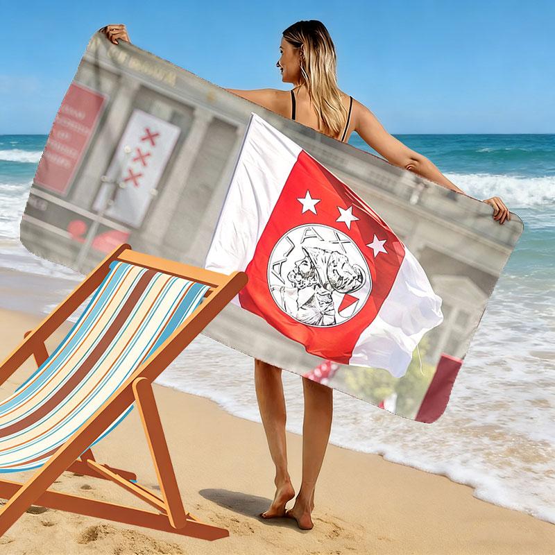 Asciugamano da Spiaggia Stampa Ajax Amsterdam, Asciugamano Grande Morbido Asciugatura Rapida per Spiaggia Campeggio Nuoto