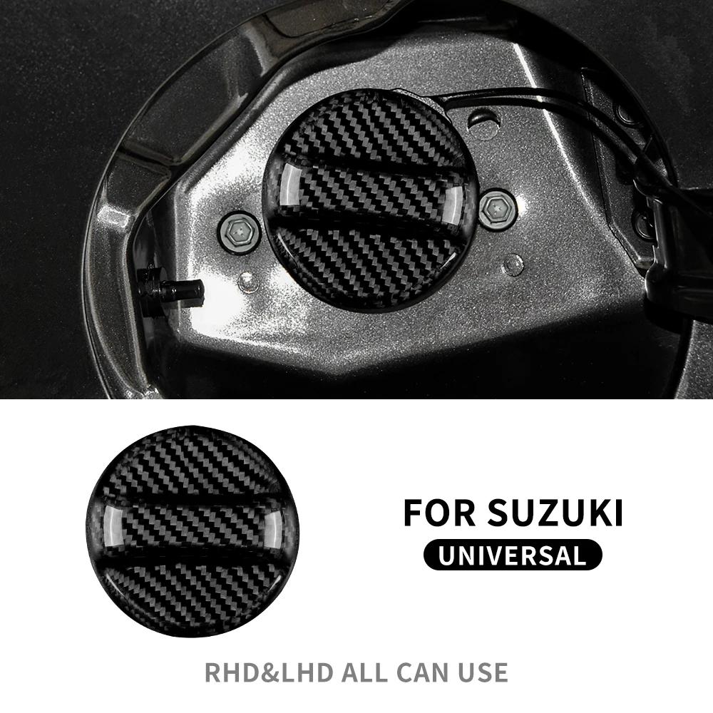 Real Hard Carbon Fiber Car Fuel Tank Cap Universal Trim Sticker For Suzuki Swift Alto Ignis S-Cross Alivio Kizashi Accessories