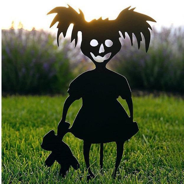 New Metal Iron Art Ghost Little Devil Halloween Garden Stake
