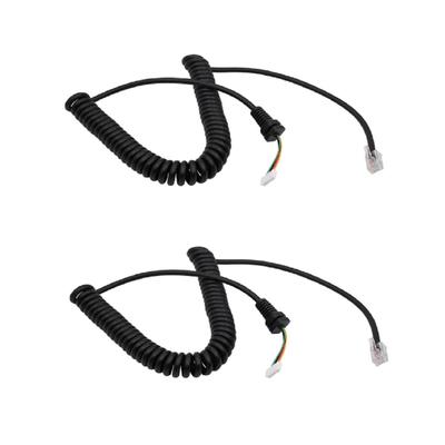 2 pçs MH-48A6J MH-42B6J Cabo de Microfone de 6 Pinos para Rádios YAESU FT-8800R FT-2900R