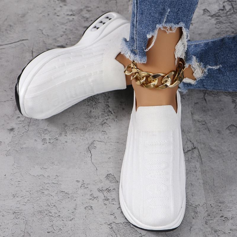 Trendy Socks Women's Shoes 2024 Autumn New Collection Solid Color Shock Absorbent Anti Slip Sports and Leisure Shoes Sneakers