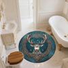 Celtic Knot Deer Head,Round Area Rug,Carpet Rug for Living Room Bedroom Sofa Playroom Decor,Non-slip Floor Mat