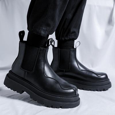 High Quality Fashion Men Platform Military Boots Stylish Male Shoes High Heels Men Casual Boots Genuine Leather Male Shoes