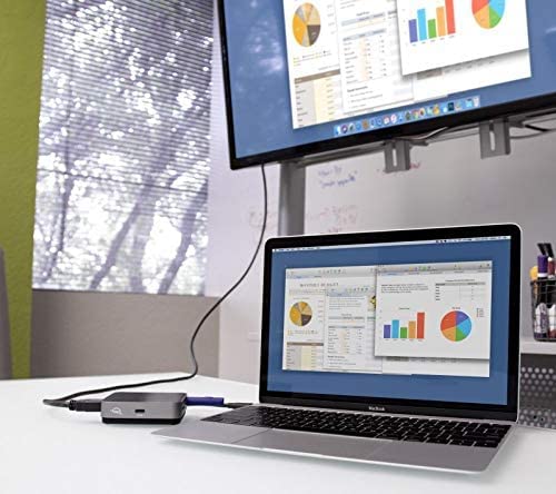 OWC USB-C Travel Dock with 5 ports including USB 3.1, HDMI, SD card slot, and 100W power pass-through, Space Gray