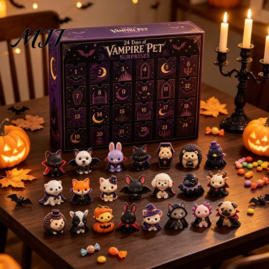 Portachiavi Acrilici Fatati Calendario dell'Avvento di Halloween 2026, Conto alla Rovescia di 24 Giorni con Mini Figure, Set di Figure da Collezione Giocattolo per Bambini Adulti, Bomboniere per Feste