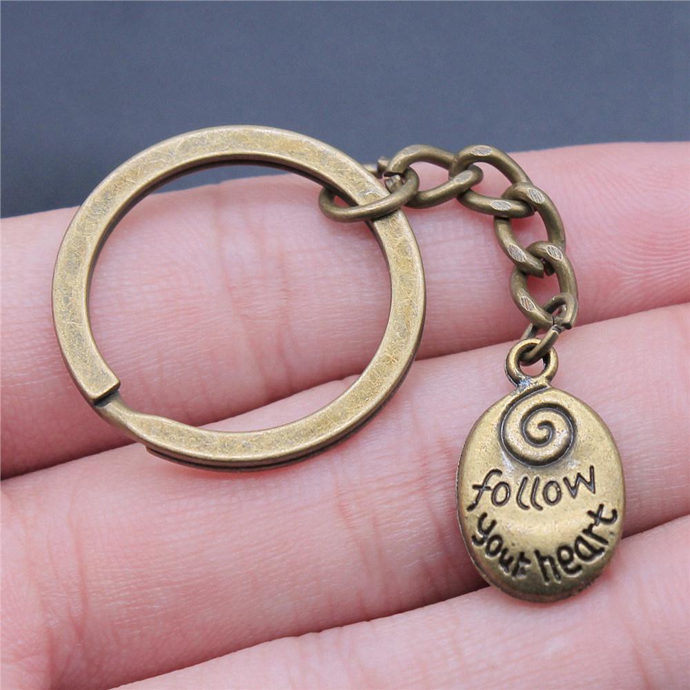 28mm Key Ring Text Tags Friendship Minimalist Jewelry Components QY049