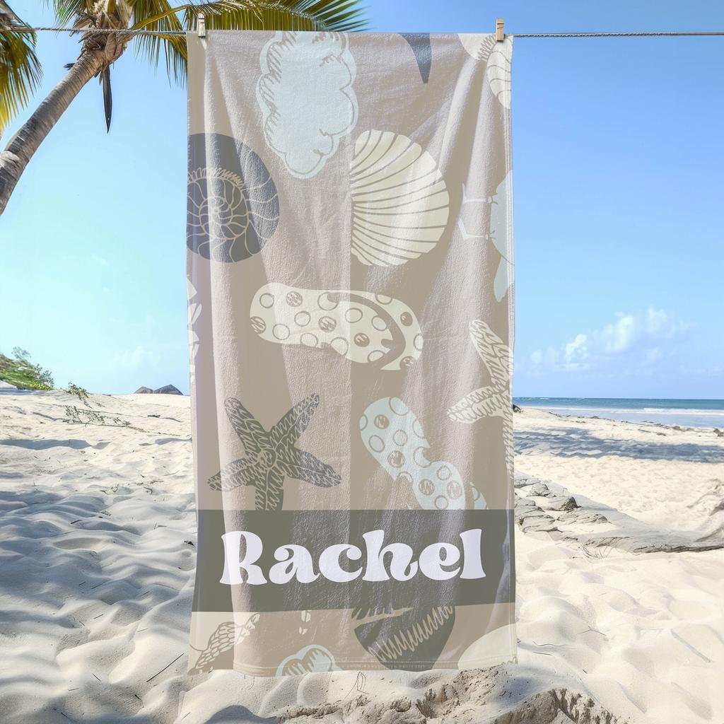 Lovely Starfish Beach Towel Personalized Custom Beach Towel Name Cute Ocean Animals Bath Towel for Beach Favor Gift Summer Gift