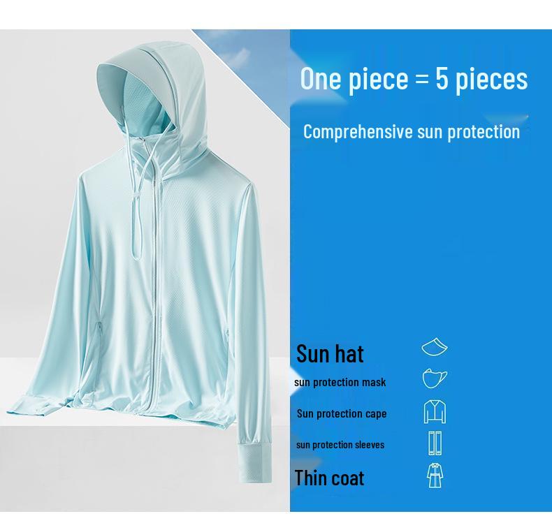 UPF50+ Women's Ice Silk Sun Protection Clothing with Large Brim - Breathable and UV Protective 