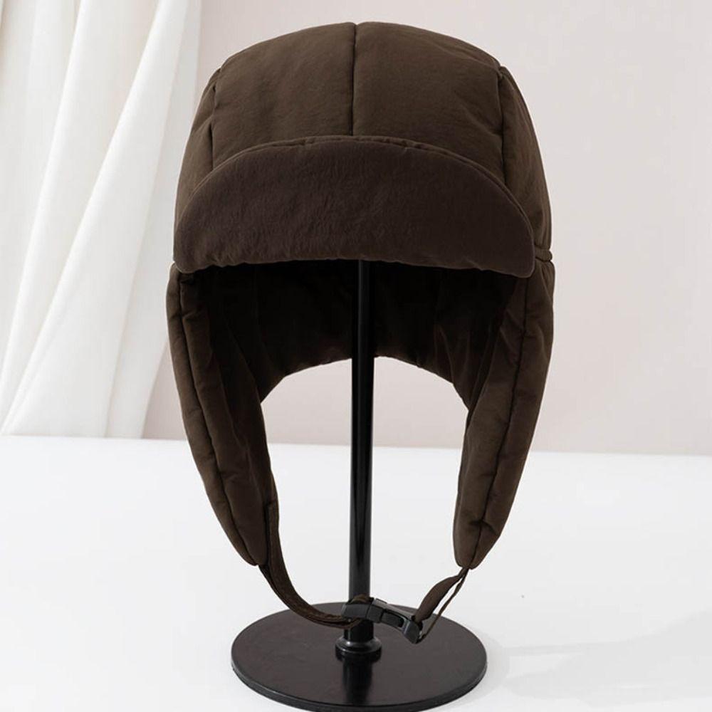 Eiderdown Bomber Hat Thick Ushanka Fur Hat Outdoors Winter Cap  for Men Women