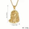 Hip Hop Punk Kopf Deluxe Vergoldete Anhänger Halskette Kette Herren Damen Schmuck