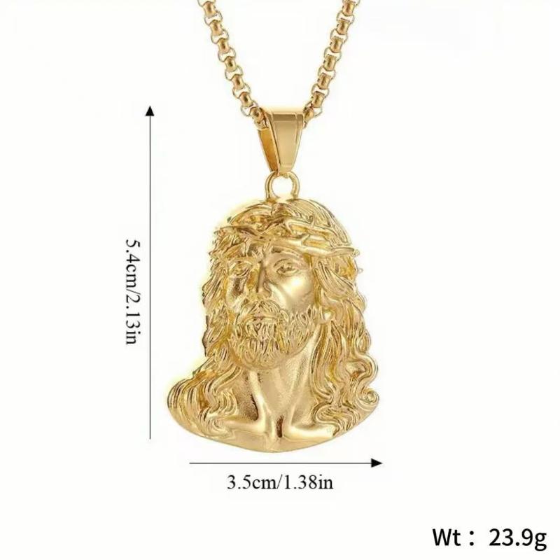 Hip Hop Punk Kopf Deluxe Vergoldete Anhänger Halskette Kette Herren Damen Schmuck