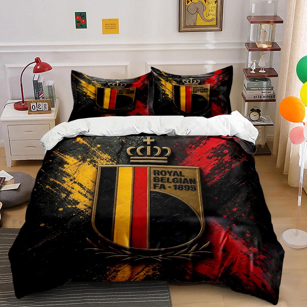 Royal Belgian FA Logo Bedding Bedding Duvet Cover Set Duvet Cover Pillowcases (1 * Duvet Cover 2 * Pillowcases, without duvet insert)