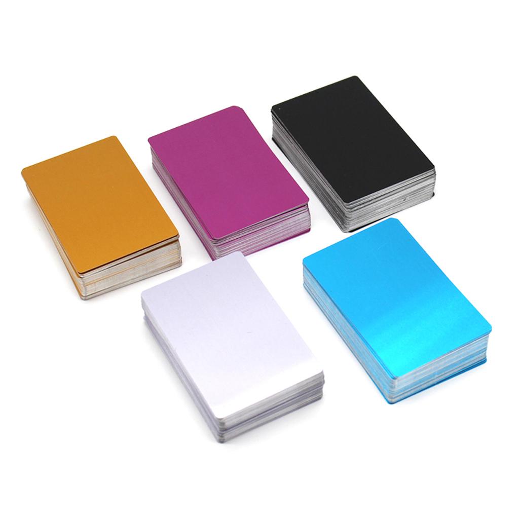 Multicolor Aluminum Blank Business Cards Engraving Tags Mark Impressive Business Visiting Name Cards for Office 100PC
