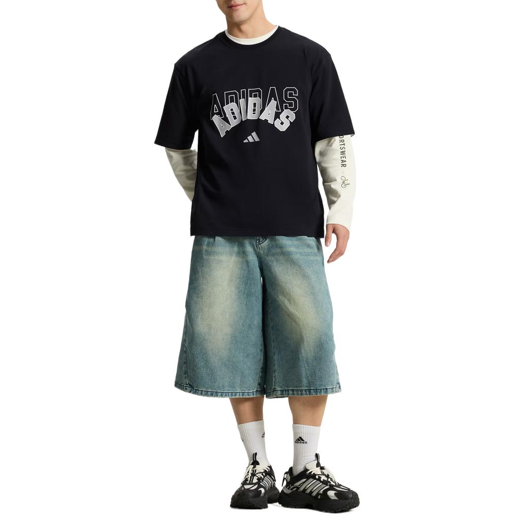 adidas T Shirts Unisex Black Crew Neck KX0514