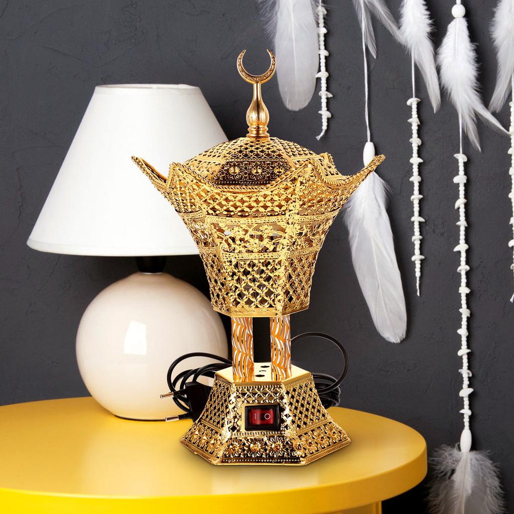 Electric Incense Burner with Eu Plug Desktop Censer for Home Decor Office Study Yoga Room Vintage Aroma Burner Centerpiece