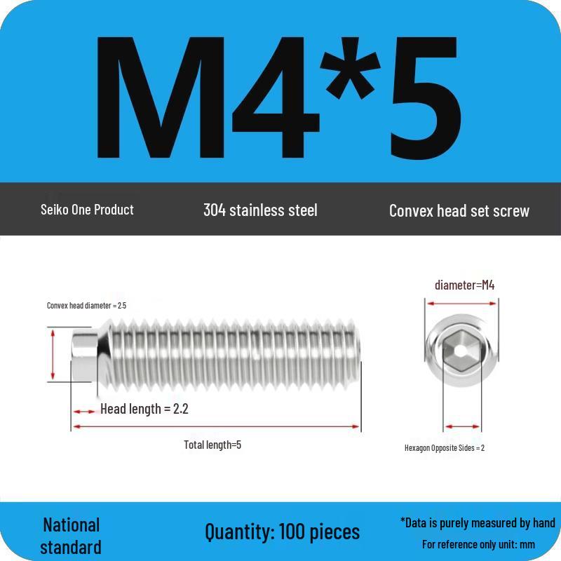 304 Stainless Steel Cup Point Grub Screw - Sizes M3 To M10